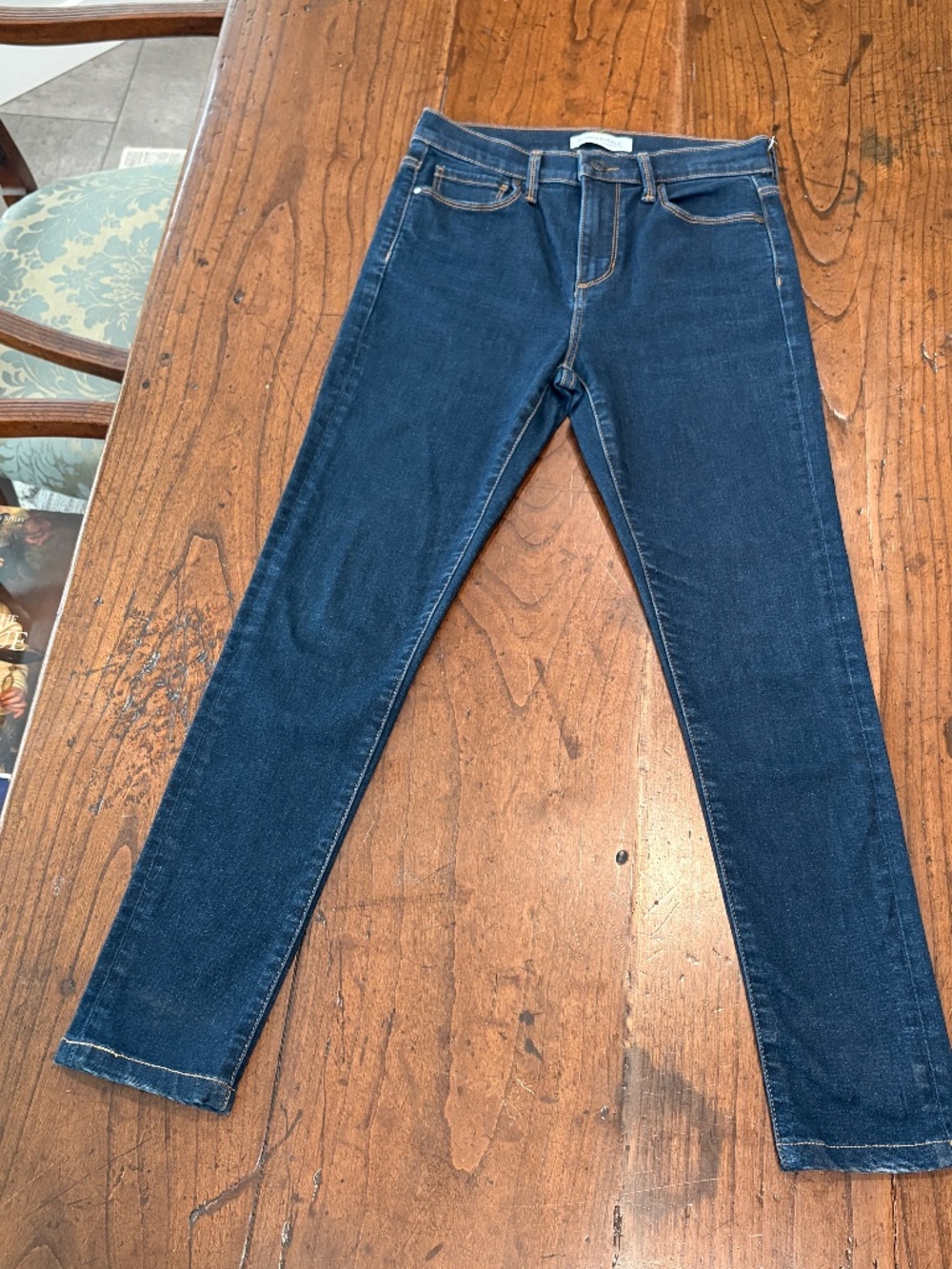 Banana Republic High Rise Skinny Jeans Dark Wash Blue Stretch Denim 26